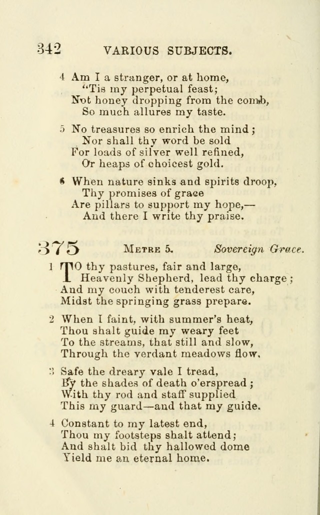 A Collection of Psalms, Hymns, and Spiritual Songs: suited to the various occasions of public worship and private devotion of the church of Christ: with an appendix of  German hymns page 342