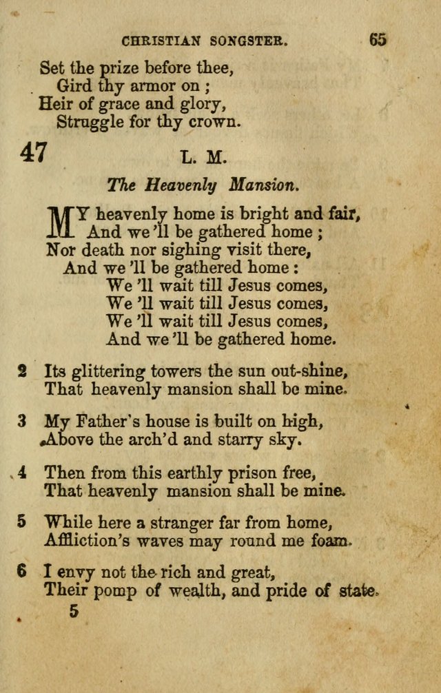 The Christian Songster: a collection of hymns and spiritual songs, usually sung at camp, prayer, and social meetings, and revivals of religion. Designed for all denominations page 72