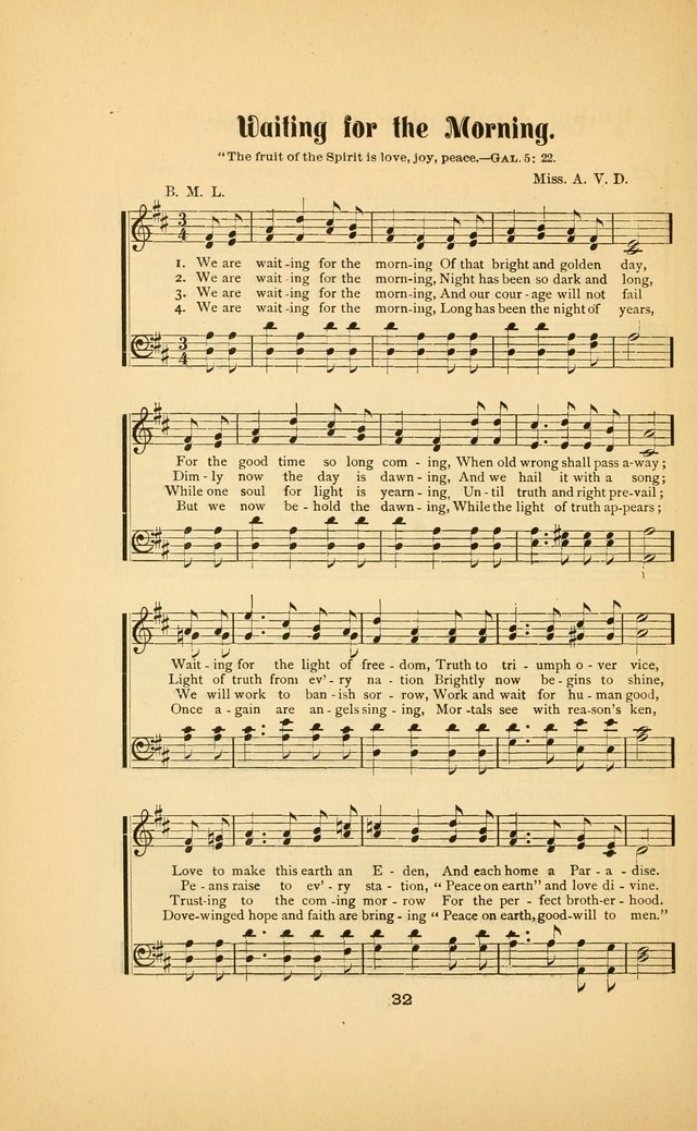 Celestial Sonnets: a collection of new and original songs and hymns of peace and progress, designed for public gatherings, home circles, religious, spiritual, temperance, social and camp meetings, etc page 37