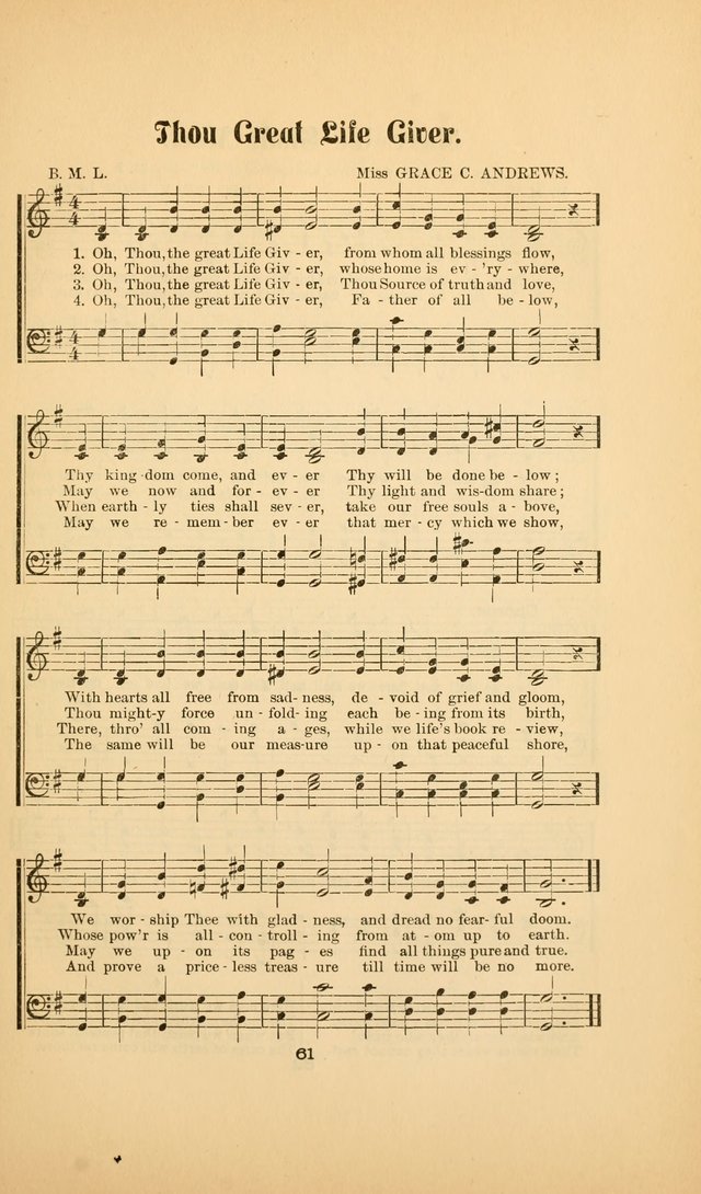 Celestial Sonnets: a collection of new and original songs and hymns of peace and progress, designed for public gatherings, home circles, religious, spiritual, temperance, social and camp meetings, etc page 66