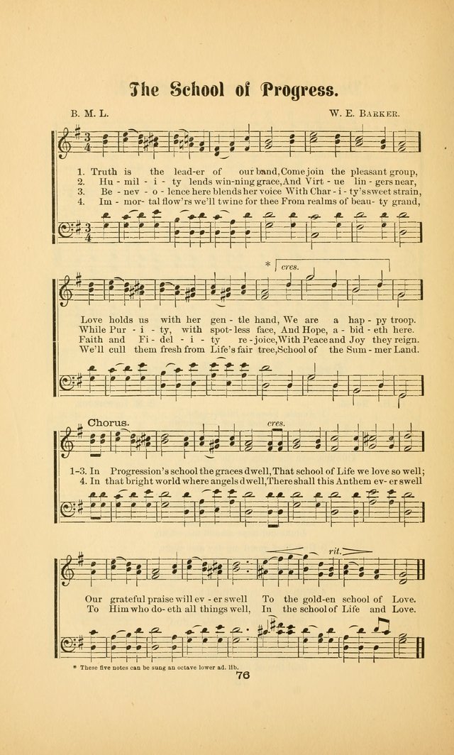 Celestial Sonnets: a collection of new and original songs and hymns of peace and progress, designed for public gatherings, home circles, religious, spiritual, temperance, social and camp meetings, etc page 81