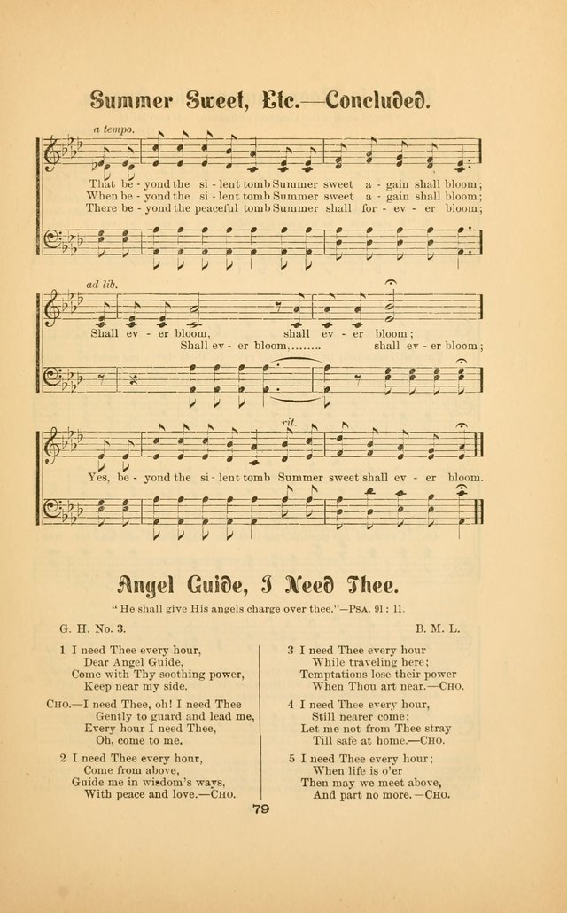 Celestial Sonnets: a collection of new and original songs and hymns of peace and progress, designed for public gatherings, home circles, religious, spiritual, temperance, social and camp meetings, etc page 84