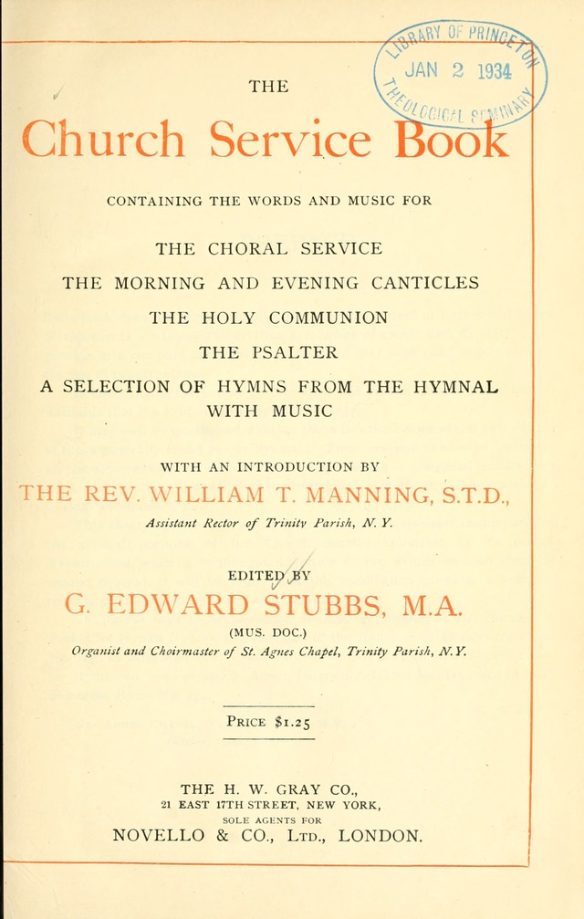 The Church Service Book: containing the words and music for the choral service, the morning and evening canticles, the holy communion, the Psalter, a selection of hymns from the hymnal with music page 6