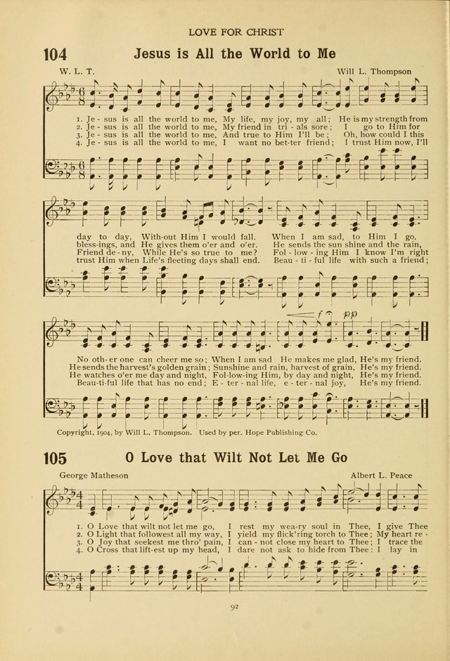 The Church School Hymnal page 92