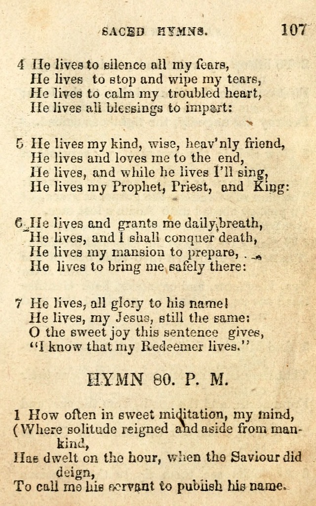 A Collection of Sacred Hymns, for the Church of the Latter Day Saints page 107