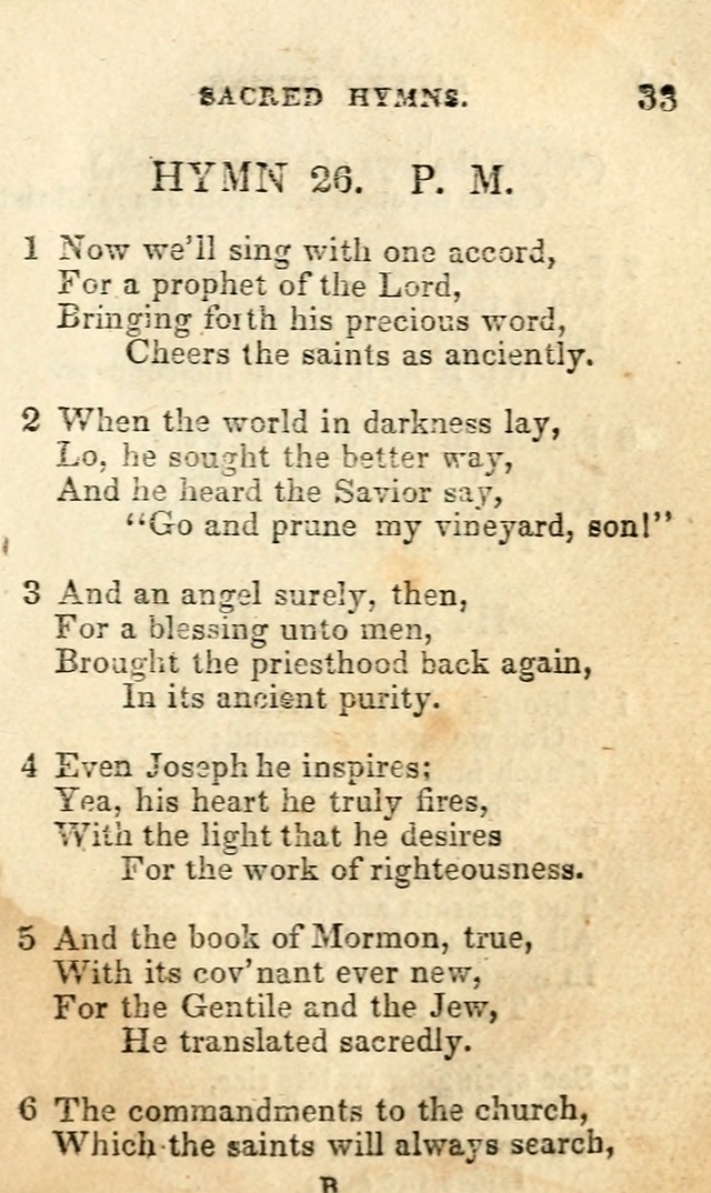 A Collection of Sacred Hymns, for the Church of the Latter Day Saints page 33