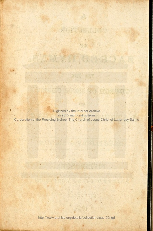 A Collection of Sacred Hymns for the Church of Jesus Christ of Latter-Day  Saints page 3