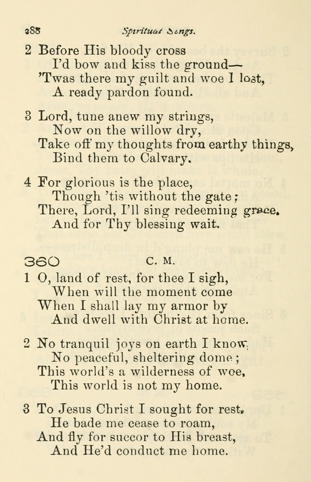 A Choice Selection of Hymns and Spiritual Songs for the use of the Baptist Church and all lovers of song page 291