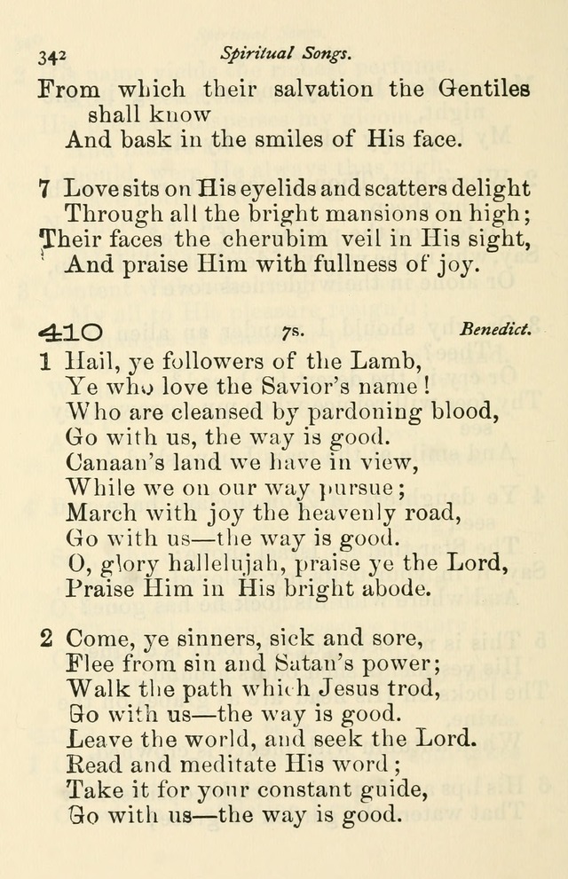 A Choice Selection of Hymns and Spiritual Songs for the use of the Baptist Church and all lovers of song page 345