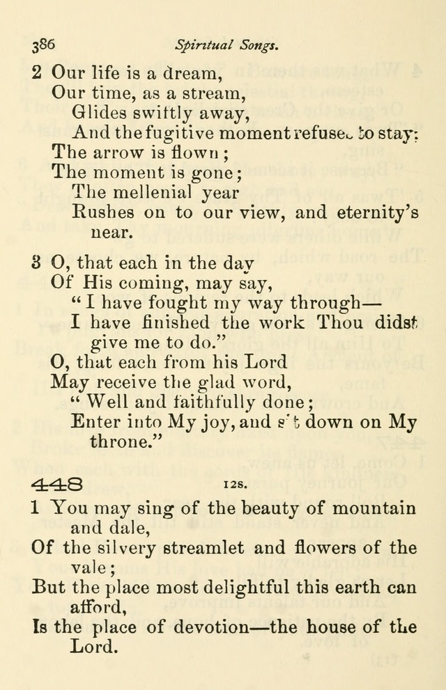 A Choice Selection of Hymns and Spiritual Songs for the use of the Baptist Church and all lovers of song page 389