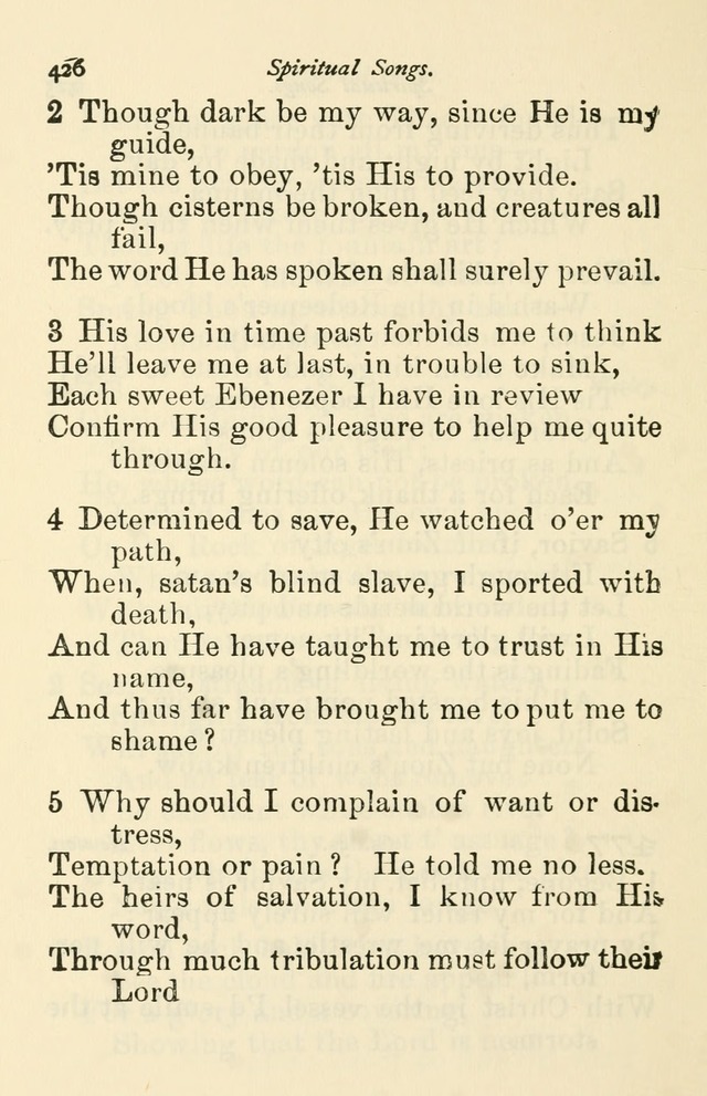 A Choice Selection of Hymns and Spiritual Songs for the use of the Baptist Church and all lovers of song page 429