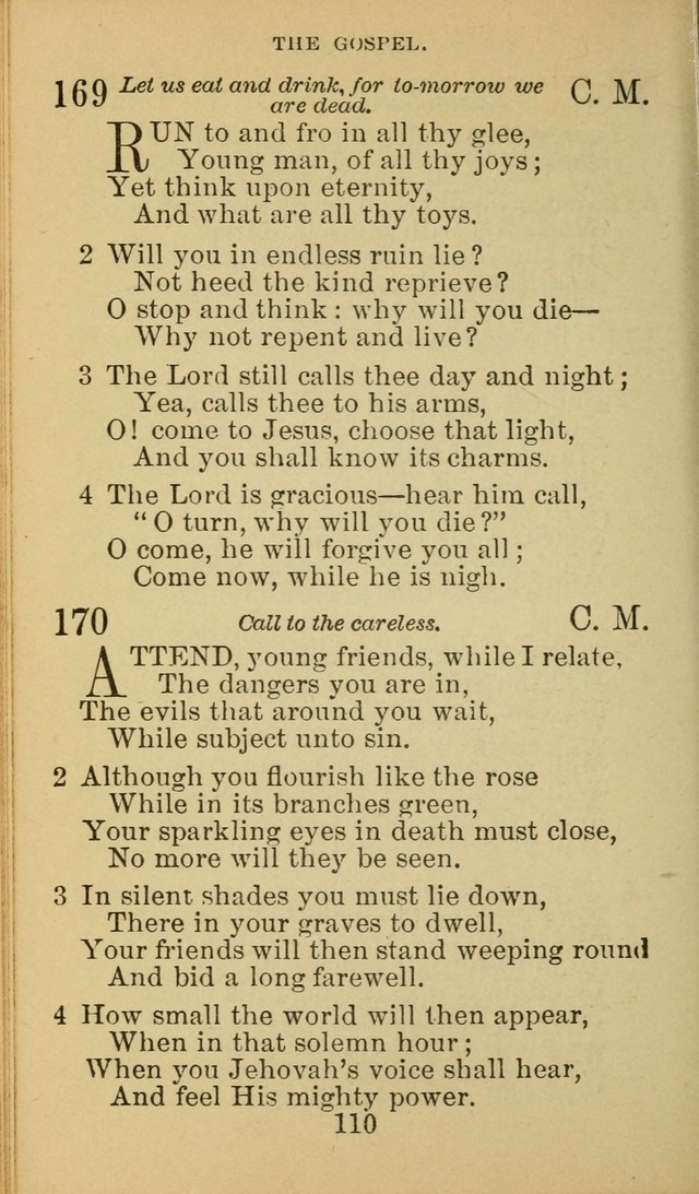 A Collection of Spiritual Hymns: adapted to the Various Kinds of Christian Worship, and especially designed for the use of the Brethren in Christ. 2nd ed. page 112