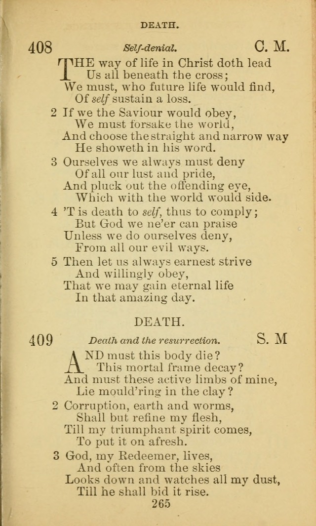 A Collection of Spiritual Hymns: adapted to the Various Kinds of Christian Worship, and especially designed for the use of the Brethren in Christ. 2nd ed. page 267
