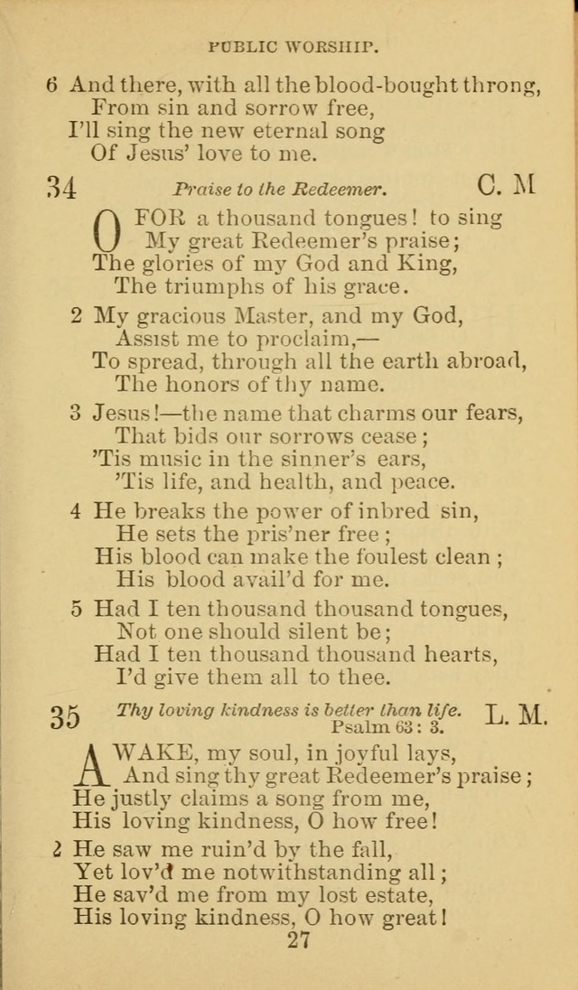 A Collection of Spiritual Hymns: adapted to the Various Kinds of Christian Worship, and especially designed for the use of the Brethren in Christ. 2nd ed. page 29