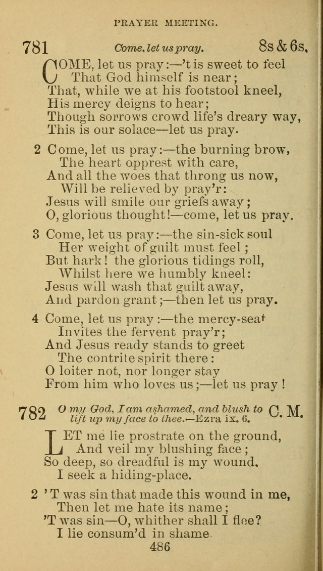 A Collection of Spiritual Hymns: adapted to the Various Kinds of Christian Worship, and especially designed for the use of the Brethren in Christ. 2nd ed. page 490