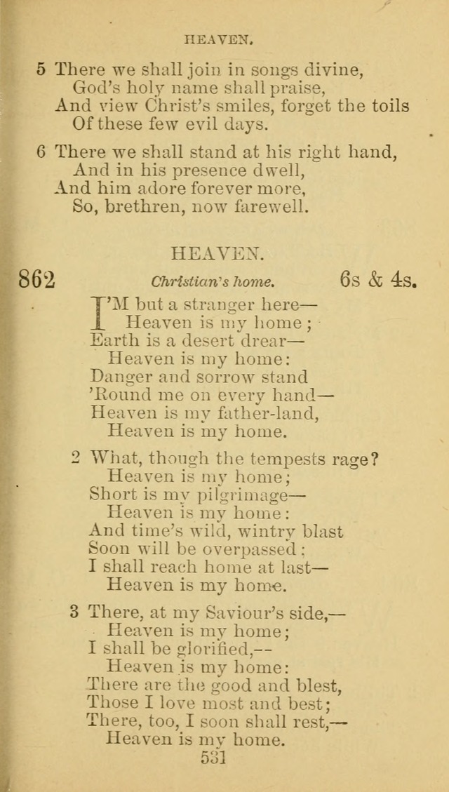 A Collection of Spiritual Hymns: adapted to the Various Kinds of Christian Worship, and especially designed for the use of the Brethren in Christ. 2nd ed. page 537