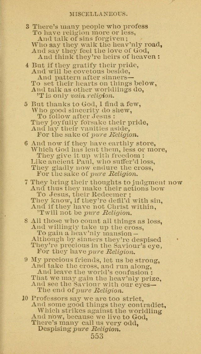 A Collection of Spiritual Hymns: adapted to the Various Kinds of Christian Worship, and especially designed for the use of the Brethren in Christ. 2nd ed. page 559