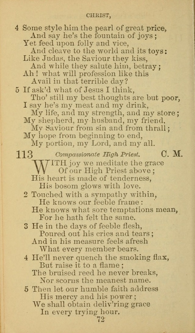 A Collection of Spiritual Hymns: adapted to the Various Kinds of Christian Worship, and especially designed for the use of the Brethren in Christ. 2nd ed. page 74