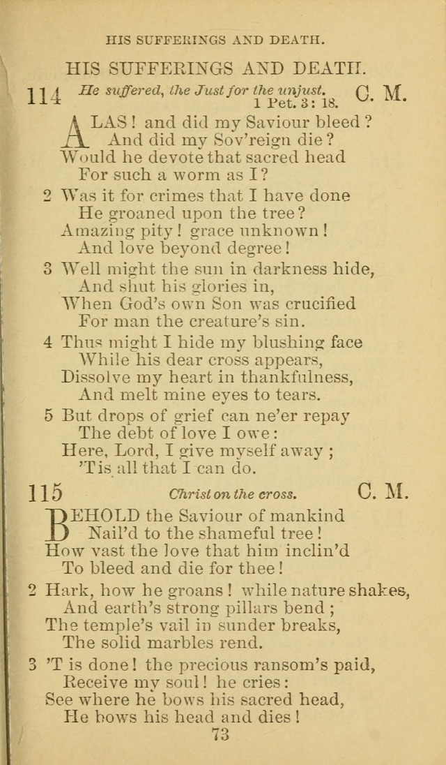 A Collection of Spiritual Hymns: adapted to the Various Kinds of Christian Worship, and especially designed for the use of the Brethren in Christ. 2nd ed. page 75