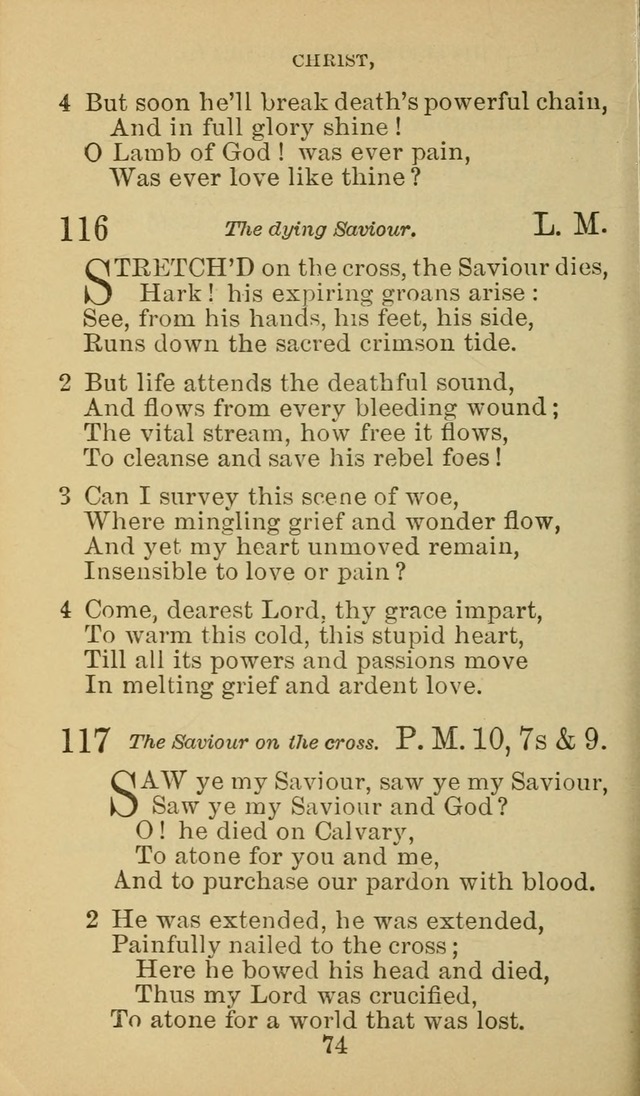 A Collection of Spiritual Hymns: adapted to the Various Kinds of Christian Worship, and especially designed for the use of the Brethren in Christ. 2nd ed. page 76