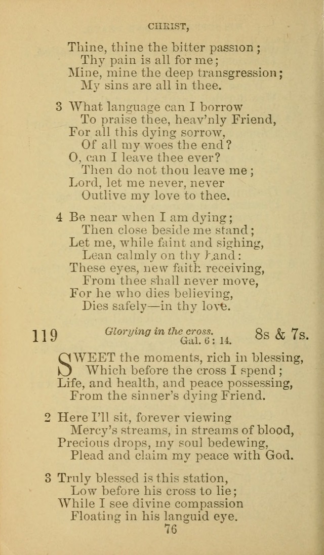 A Collection of Spiritual Hymns: adapted to the Various Kinds of Christian Worship, and especially designed for the use of the Brethren in Christ. 2nd ed. page 78