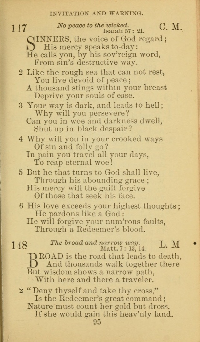 A Collection of Spiritual Hymns: adapted to the Various Kinds of Christian Worship, and especially designed for the use of the Brethren in Christ. 2nd ed. page 97