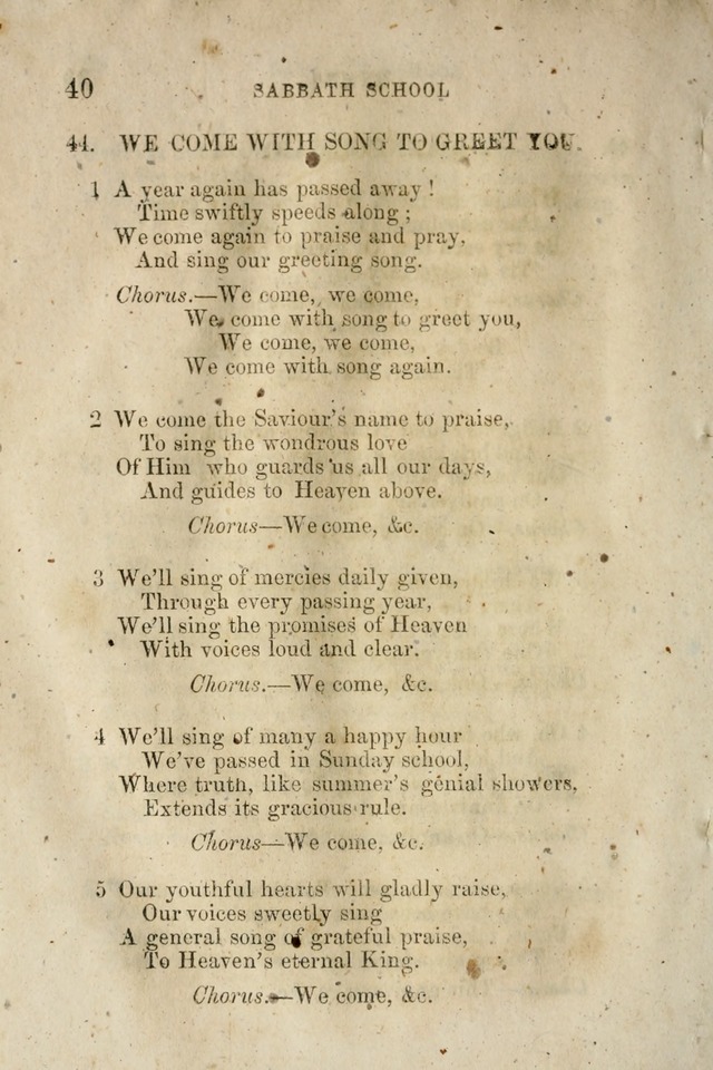 A Collection of Sabbath School Hymns: compiled by a Sabbath School Teacher page 40