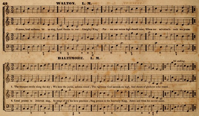 The Choir: or, Union collection of church music. Consisting of a great variety of psalm and hymn tunes, anthems, &c. original and selected. Including many beautiful subjects from the works.. (2nd ed.) page 42