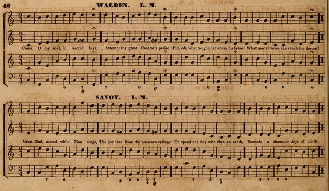 The Choir: or, Union collection of church music. Consisting of a great variety of psalm and hymn tunes, anthems, &c. original and selected. Including many beautiful subjects from the works.. (2nd ed.) page 46