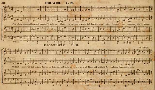 The Choir: or, Union collection of church music. Consisting of a great variety of psalm and hymn tunes, anthems, &c. original and selected. Including many beautiful subjects from the works.. (2nd ed.) page 58