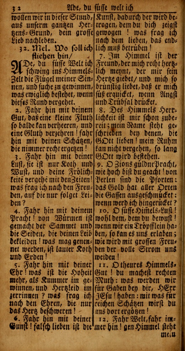 Das Kleine Davidische Psalterspiel der Kinder Zions von alten und neuen auserlesenen Geistes-Gesängen allen wahren heyls-begierigen Säuglingen der Weisheit, insonderheit aber denen Gemeinden des Herrn page 32
