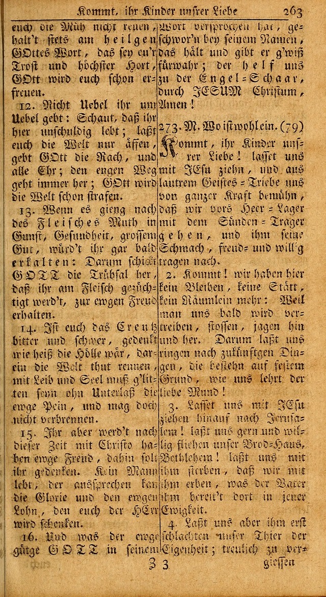 Das Kleine Davidische Psalterspiel der Kinder Zions: von alten und neuen auserlesenen Geistes-Gesängen allen wahren heils-begierigen säuglingen der weisheit, infonderheit aber denen Gemeinden ... page 263