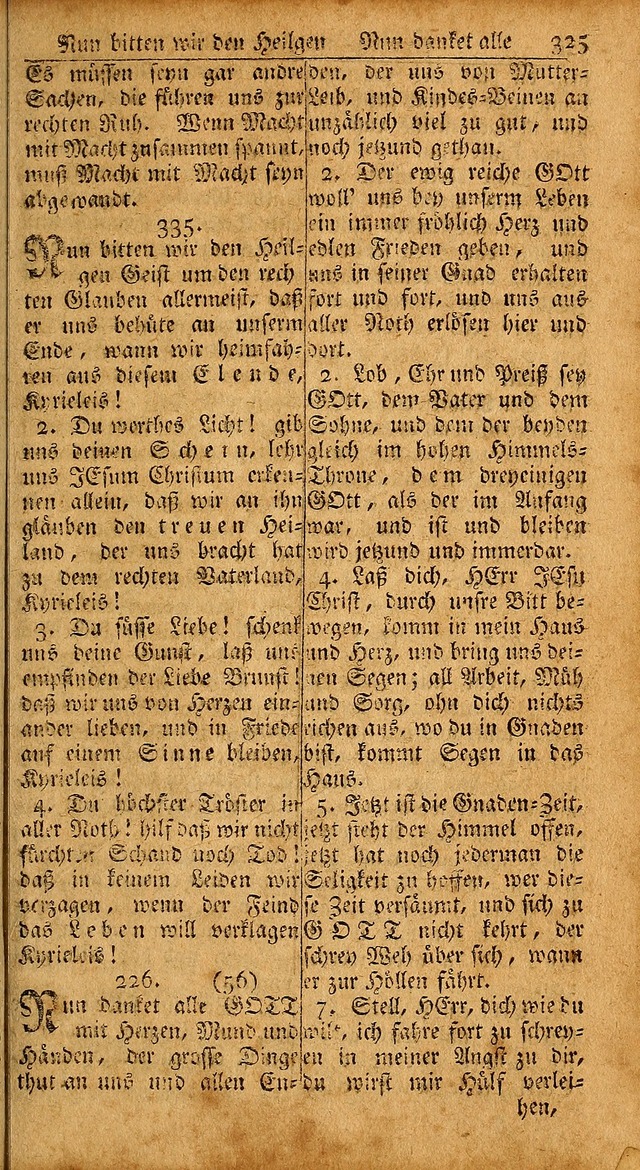 Das Kleine Davidische Psalterspiel der Kinder Zions: von alten und neuen auserlesenen Geistes-Gesängen allen wahren heils-begierigen säuglingen der weisheit, infonderheit aber denen Gemeinden ... page 325
