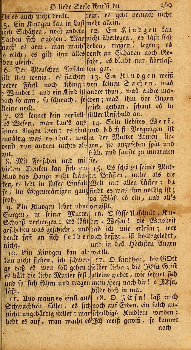 Das Kleine Davidische Psalterspiel der Kinder Zions: von alten und neuen auserlesenen Geistes-Gesängen allen wahren heils-begierigen säuglingen der weisheit, infonderheit aber denen Gemeinden ... page 369