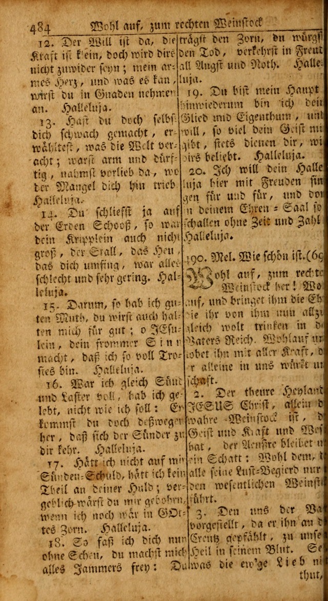 Das Kleine Davidische Psalterspiel der Kinder Zions: von alten und neuen auserlesenen Geistes-Gesängen allen wahren heils-begierigen säuglingen der weisheit, infonderheit aber denen Gemeinden ... page 484