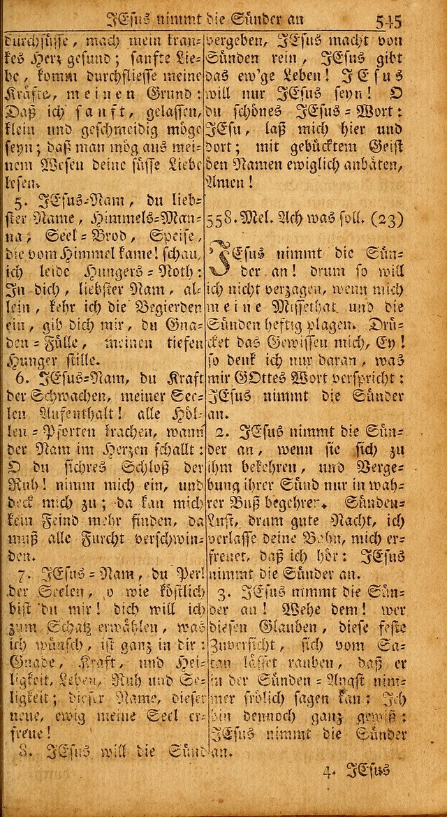 Das Kleine Davidische Psalterspiel der Kinder Zions: von alten und neuen auserlesenen Geistes-Gesängen allen wahren heils-begierigen säuglingen der weisheit, infonderheit aber denen Gemeinden ... page 545