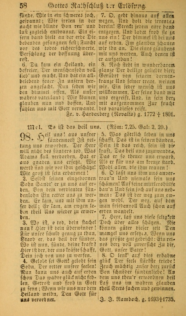 Deutsches Gesangbuch für die Evangelisch-Luterische Kirche in den Vereinigten Staaten: herausgegeben mit kirchlicher Genehmigung (22nd aufl.) page 58