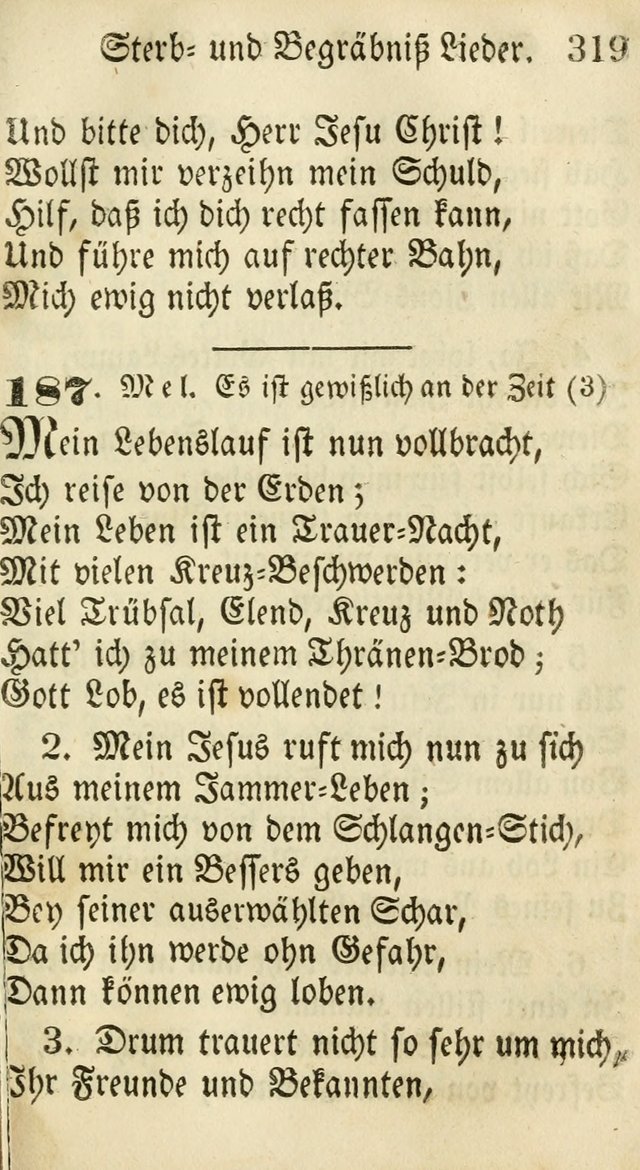 Die Gemeinschaftliche Liedersammlung: zum allgemeinen Gebrauch des wahren Gottesdienstes: mit einem inhalt sammt zwensachen register versehen (3 aufl.) page 321