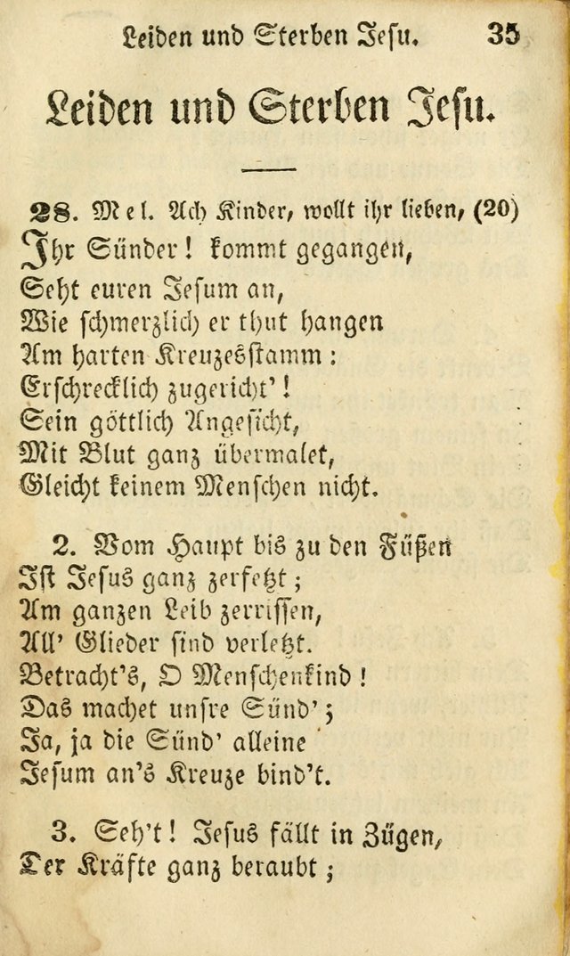 Die Gemeinschaftliche Liedersammlung: zum allgemeinen Gebrauch des wahren Gottesdienstes: mit einem inhalt sammt zwensachen register versehen (3 aufl.) page 35