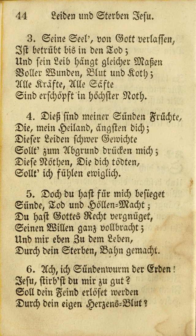 Die Gemeinschaftliche Liedersammlung: zum allgemeinen Gebrauch des wahren Gottesdienstes: mit einem inhalt sammt zwensachen register versehen (3 aufl.) page 44