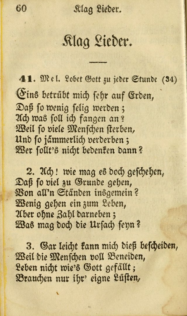 Die Gemeinschaftliche Liedersammlung: zum allgemeinen Gebrauch des wahren Gottesdienstes: mit einem inhalt sammt zwensachen register versehen (3 aufl.) page 60