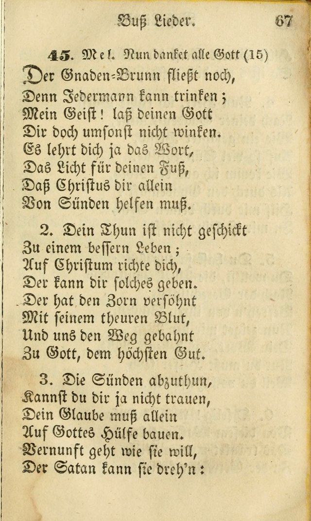 Die Gemeinschaftliche Liedersammlung: zum allgemeinen Gebrauch des wahren Gottesdienstes: mit einem inhalt sammt zwensachen register versehen (3 aufl.) page 67