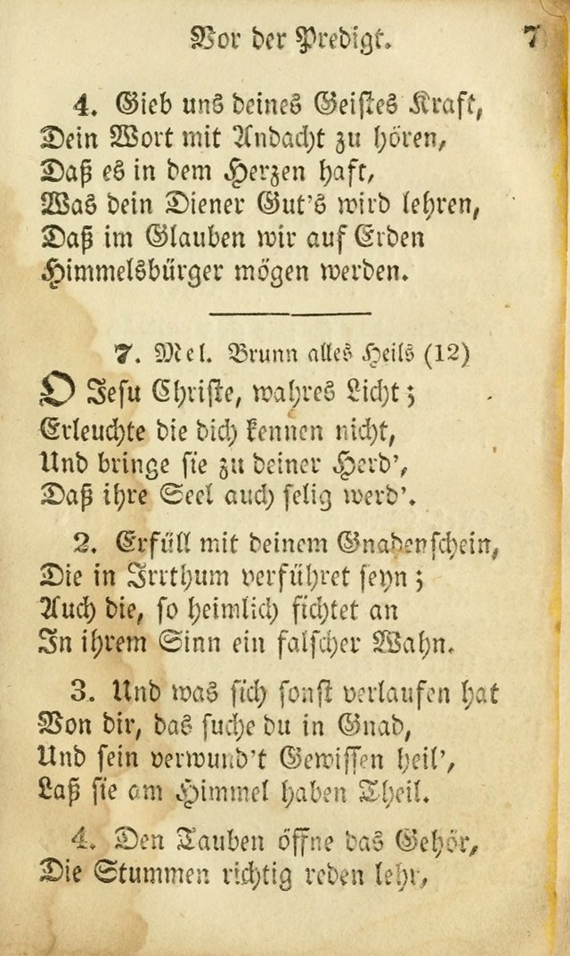 Die Gemeinschaftliche Liedersammlung: zum allgemeinen Gebrauch des wahren Gottesdienstes: mit einem inhalt sammt zwensachen register versehen (3 aufl.) page 7