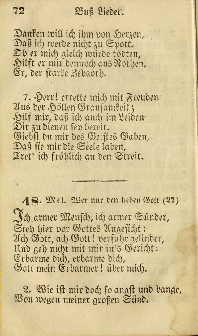 Die Gemeinschaftliche Liedersammlung: zum allgemeinen Gebrauch des wahren Gottesdienstes: mit einem inhalt sammt zwensachen register versehen (3 aufl.) page 72