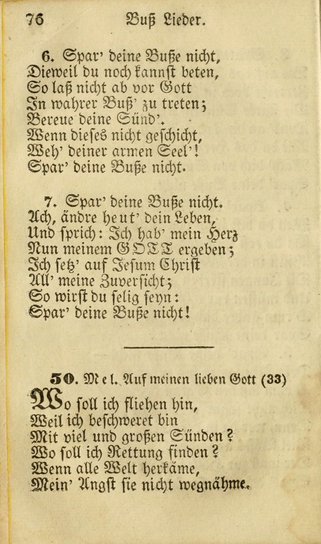 Die Gemeinschaftliche Liedersammlung: zum allgemeinen Gebrauch des wahren Gottesdienstes: mit einem inhalt sammt zwensachen register versehen (3 aufl.) page 76