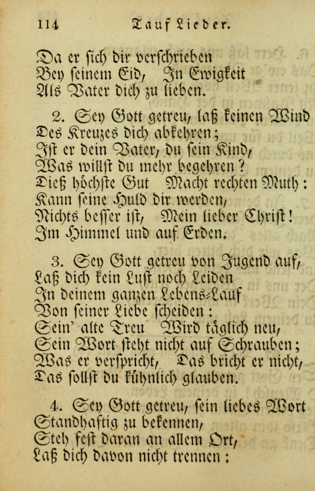 Die Gemeinschaftliche Liedersammlung: zum allgemeinen Gebrauch des wahren Gotrtesdienstes; mit einem inhalt sammt zweisachem Register versehen (4th Aufl) page 116