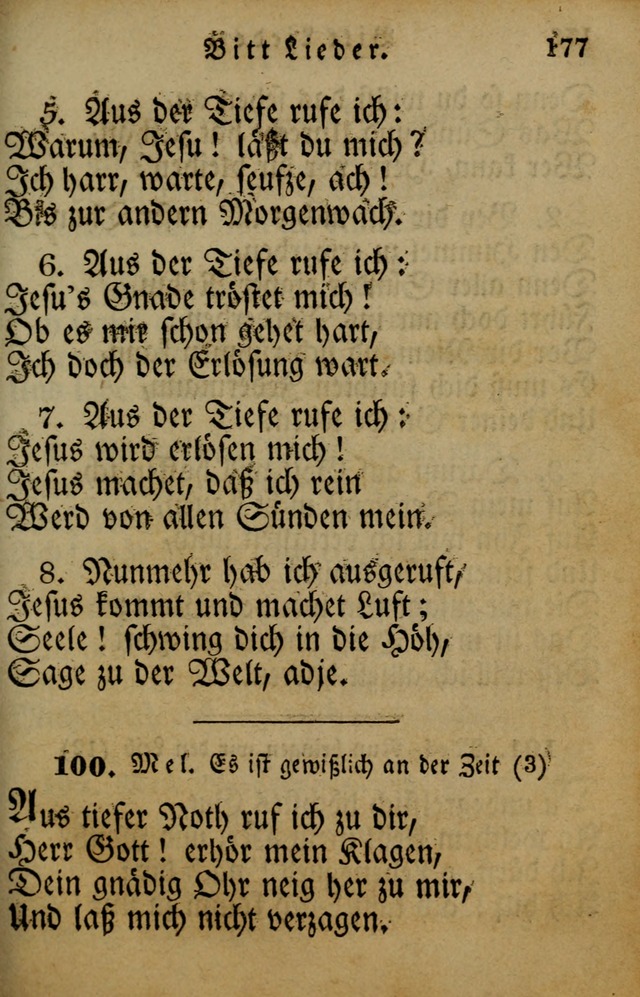 Die Gemeinschaftliche Liedersammlung: zum allgemeinen Gebrauch des wahren Gotrtesdienstes; mit einem inhalt sammt zweisachem Register versehen (4th Aufl) page 181