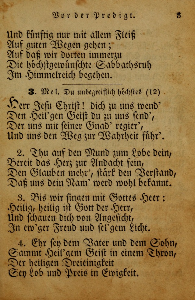 Die Gemeinschaftliche Liedersammlung: zum allgemeinen Gebrauch des wahren Gotrtesdienstes; mit einem inhalt sammt zweisachem Register versehen (4th Aufl) page 3