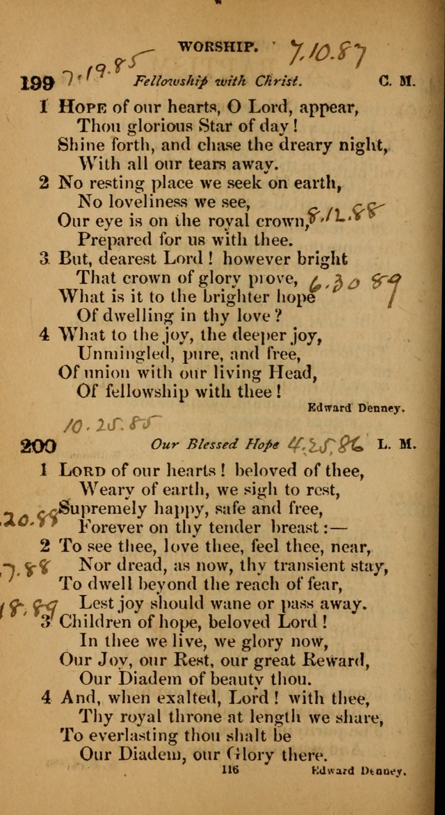 Devotional hymns: selected for public and social worship page 116