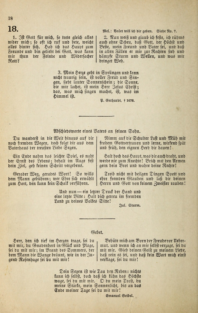 Deutsches Liederbuch: Sammlung von Chorälen und Liedern für Schule und Haus page 18